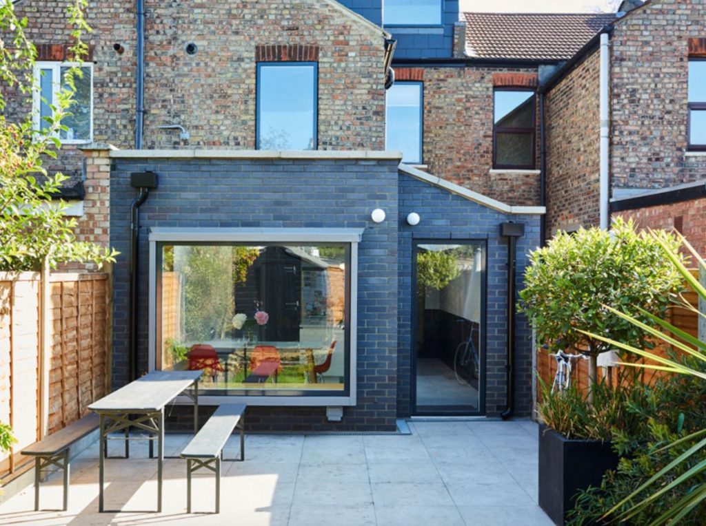 Garden view of a home extension
