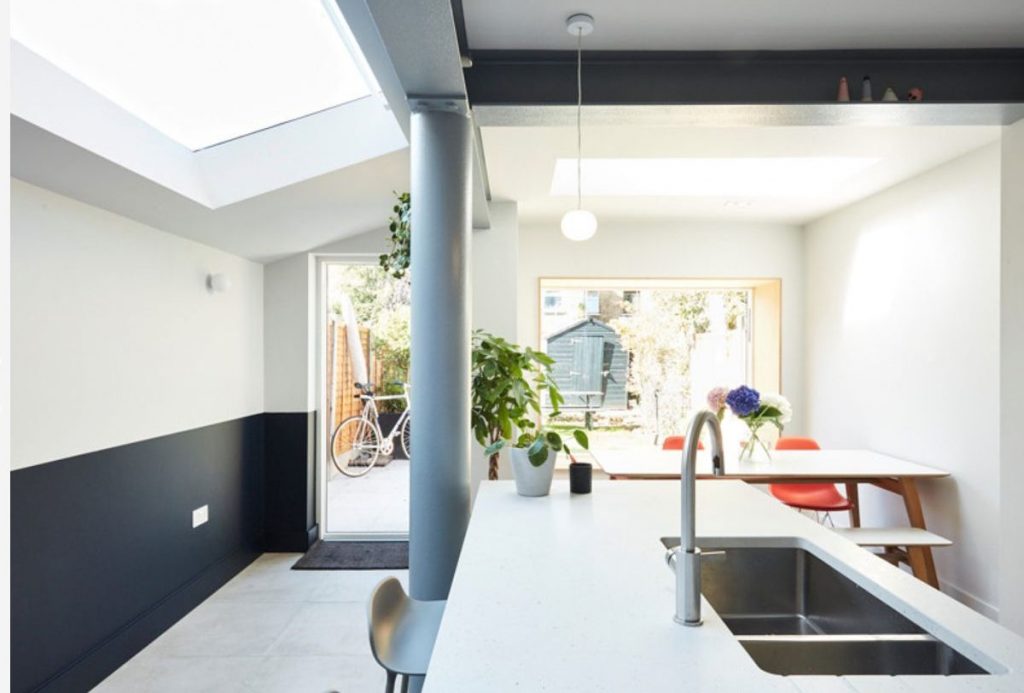 New kitchen conversion looking out into the garden