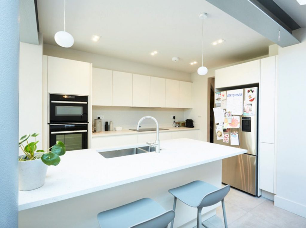 White modern kitchen conversion